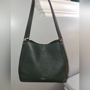 Kate Spade Leila Dark Evergreen Triple Compartment Shoulder Bag EUC